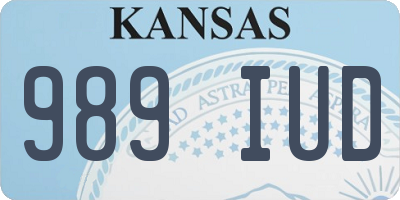 KS license plate 989IUD