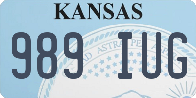 KS license plate 989IUG