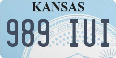 KS license plate 989IUI