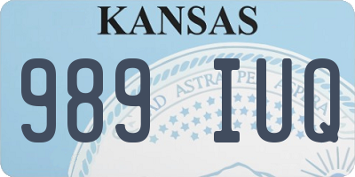 KS license plate 989IUQ