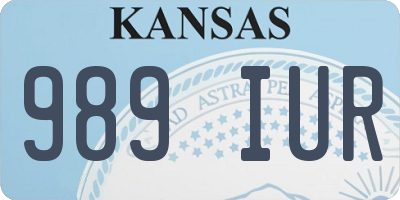 KS license plate 989IUR