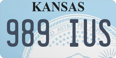 KS license plate 989IUS