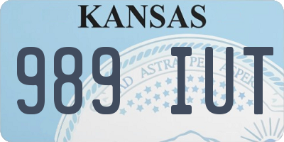 KS license plate 989IUT
