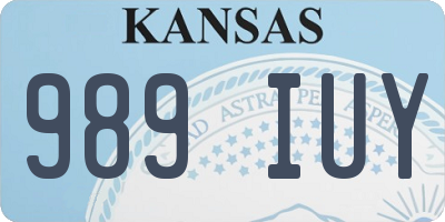 KS license plate 989IUY