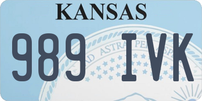 KS license plate 989IVK