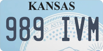 KS license plate 989IVM