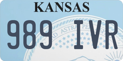 KS license plate 989IVR