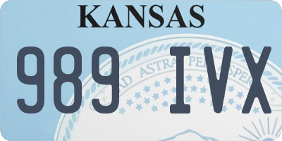 KS license plate 989IVX