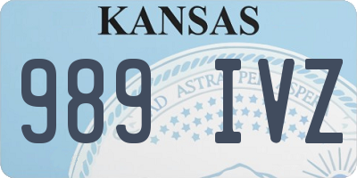 KS license plate 989IVZ