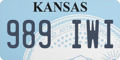 KS license plate 989IWI