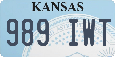 KS license plate 989IWT