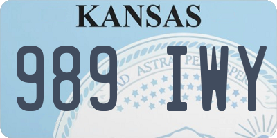 KS license plate 989IWY