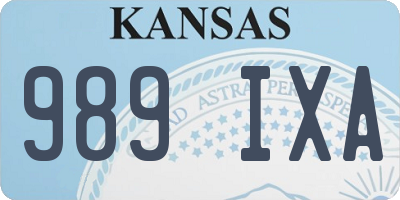 KS license plate 989IXA