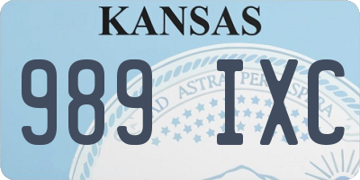 KS license plate 989IXC