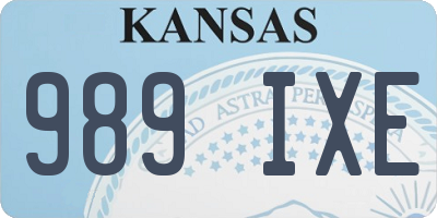 KS license plate 989IXE
