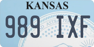 KS license plate 989IXF