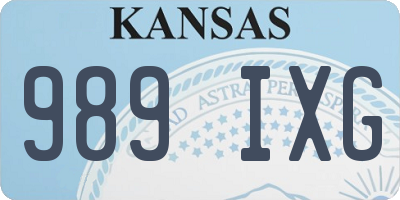 KS license plate 989IXG