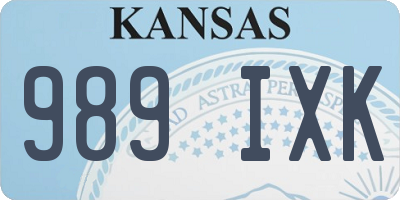 KS license plate 989IXK