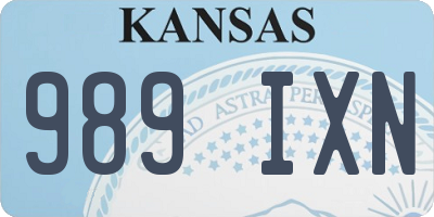 KS license plate 989IXN