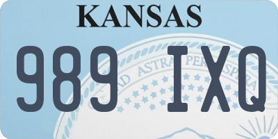 KS license plate 989IXQ