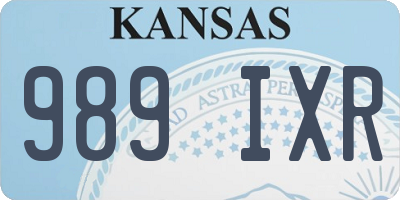 KS license plate 989IXR