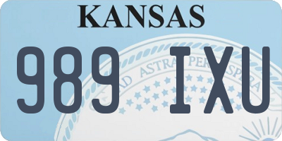 KS license plate 989IXU