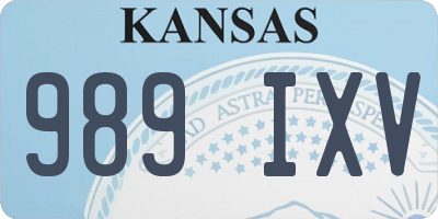 KS license plate 989IXV