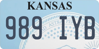 KS license plate 989IYB