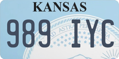 KS license plate 989IYC