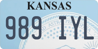KS license plate 989IYL