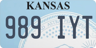 KS license plate 989IYT