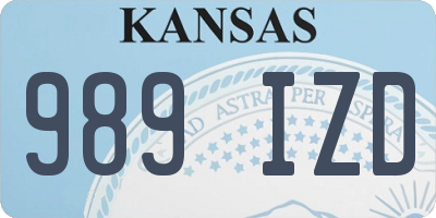KS license plate 989IZD