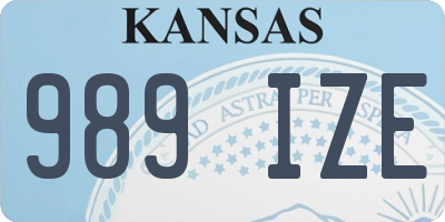 KS license plate 989IZE