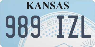 KS license plate 989IZL