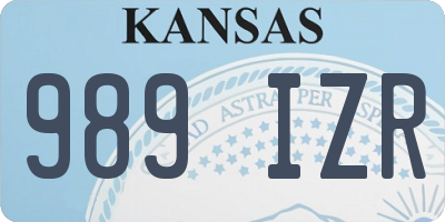 KS license plate 989IZR