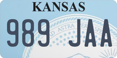 KS license plate 989JAA