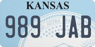 KS license plate 989JAB
