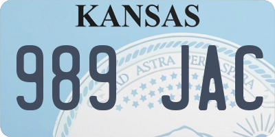KS license plate 989JAC