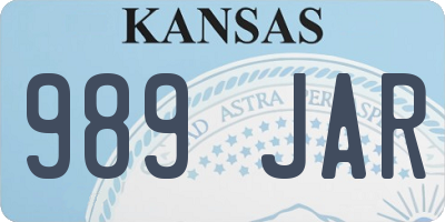 KS license plate 989JAR