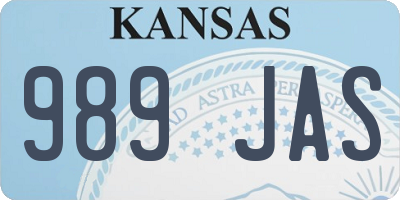 KS license plate 989JAS