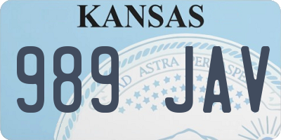 KS license plate 989JAV