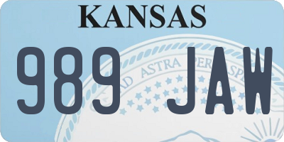 KS license plate 989JAW