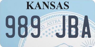 KS license plate 989JBA