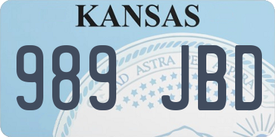 KS license plate 989JBD