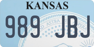 KS license plate 989JBJ