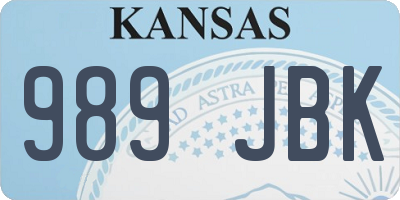 KS license plate 989JBK