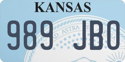 KS license plate 989JBO