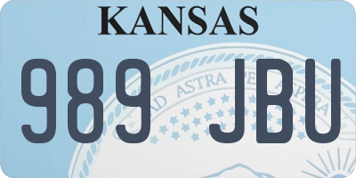 KS license plate 989JBU
