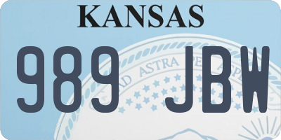 KS license plate 989JBW
