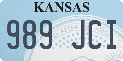 KS license plate 989JCI